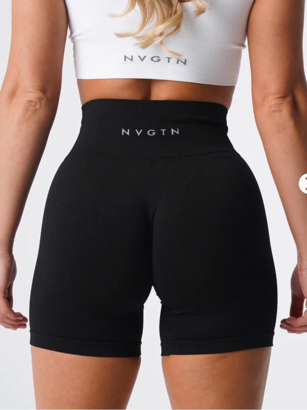NVGTN Black Solid Seamless Shorts